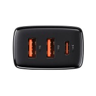 Φορτιστής ταξιδιού Baseus Compact Quick Charger Type-C/2xUSB 30W μαύρος