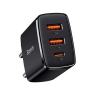 Φορτιστής ταξιδιού Baseus Compact Quick Charger Type-C/2xUSB 30W μαύρος