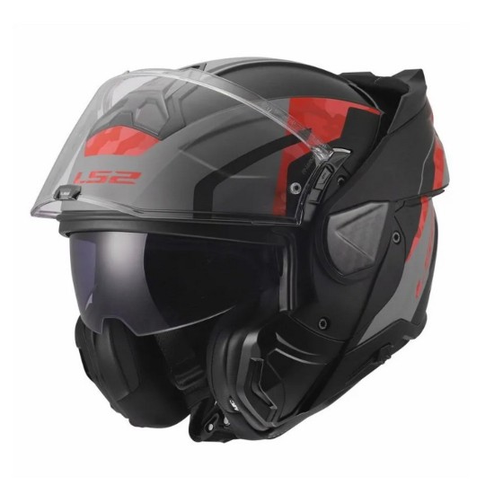 Κράνος LS2 Advant II FF910 GLIDE Μαυρο-Γκρι-Κοκκινο Ματ