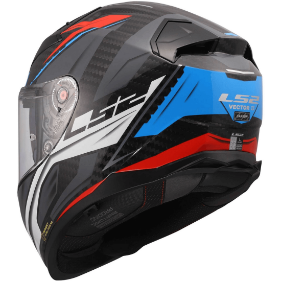 Full Face Κράνος LS2 Vector II FF811 Carbon Savage Λευκό-Μπλε-Κόκκινο Γυαλιστερό
