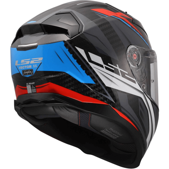 Full Face Κράνος LS2 Vector II FF811 Carbon Savage Λευκό-Μπλε-Κόκκινο Γυαλιστερό