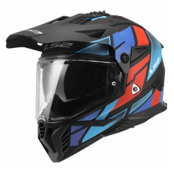 Κράνος LS2 Pioneer II MX702 Block μαύρο-κόκκινο-μπλέ ματ