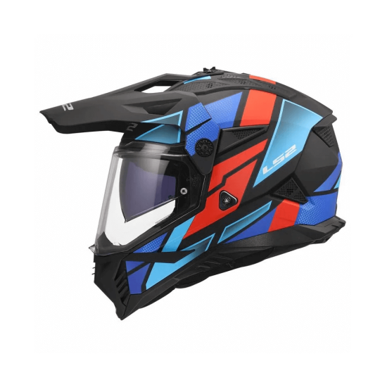 Κράνος LS2 Pioneer II MX702 Block μαύρο- κόκκινο- μπλέ ματ