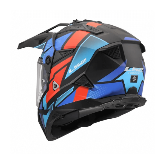 Κράνος LS2 Pioneer II MX702 Block μαύρο- κόκκινο- μπλέ ματ
