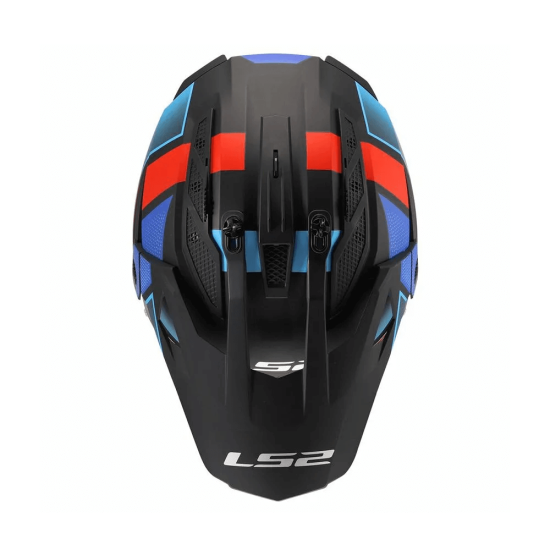 Κράνος LS2 Pioneer II MX702 Block μαύρο- κόκκινο- μπλέ ματ