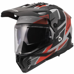 Κράνος LS2 Pioneer II MX702 Block γκρί-κόκκινο ματ