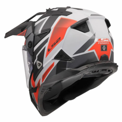 Κράνος LS2 Pioneer II MX702 Block γκρί-κόκκινο ματ Κράνος LS2 Pioneer II MX702 Block γκρί-κόκκινο ματ