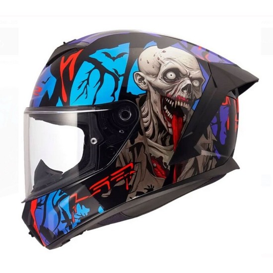 Full Face Κράνος LS2 Rapid ΙΙI FF820 Zombie II Μαύρο-Κόκκινο-Μπλε γυαλιστερό