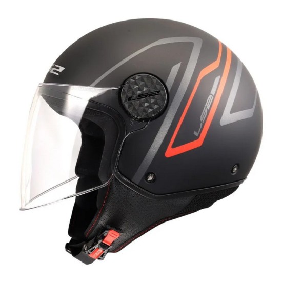 Κράνος LS2 Sphere Lux II OF558 Minim Μαυρο-Κοκκινο Ματ