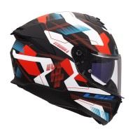 Full Face Κράνος LS2 Stream ΙΙ FF808 Mika Λευκο-Μπλε-Κοκκινο Ματ