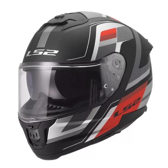 Full Face Κράνος LS2 Stream ΙΙ FF808 Vintage Ματ Μαυρο Γκρι Κοκκινο