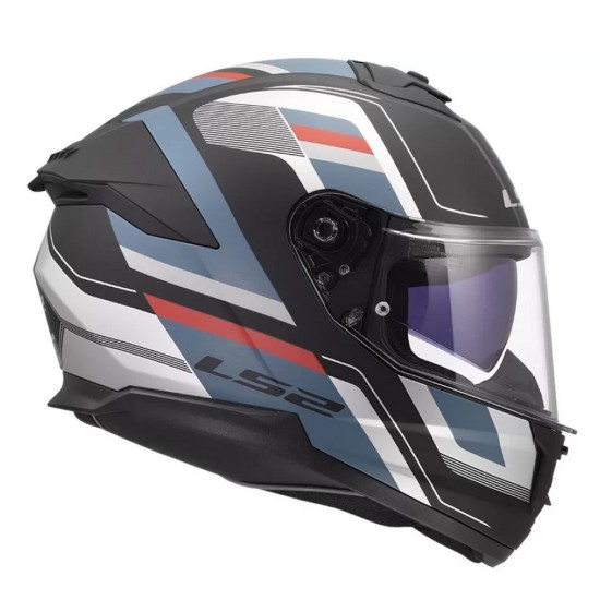Full Face Κράνος LS2 Stream ΙΙ FF808 Vintage Ματ Μαυρο Πετρολ