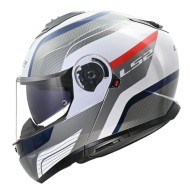 Κράνος LS2 Strobe II FF908 Monza λευκό-μπλέ-κόκκινο γυαλιστερό