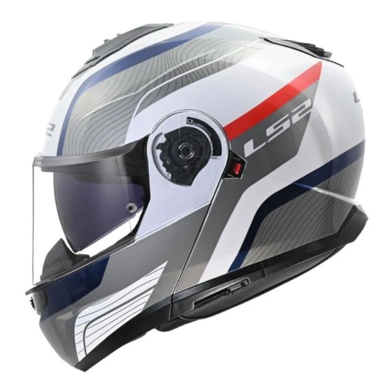 Κράνος LS2 Strobe II FF908 Monza λευκό-μπλέ-κόκκινο γυαλιστερό