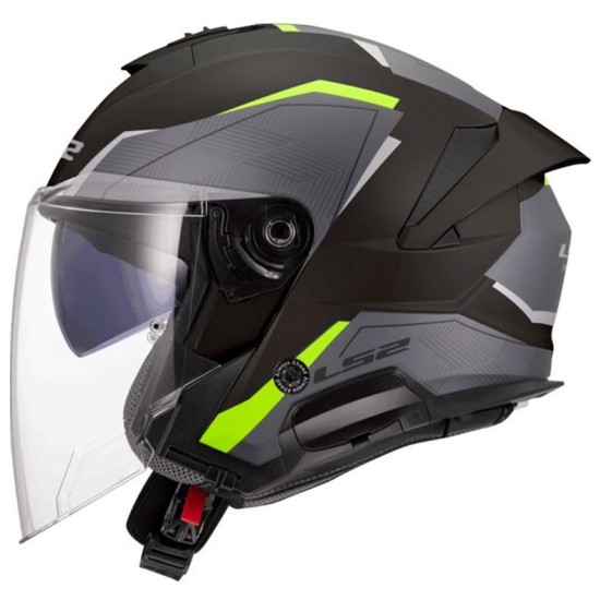 Κράνος LS2 Verso II OF618 Air μαύρο ματ fluo κίτρινο Κράνος LS2 Verso II OF618 Air μαύρο ματ fluo κίτρινο