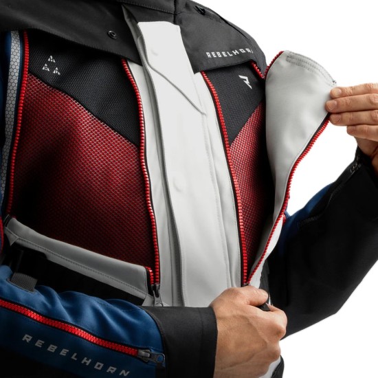 Μπουφάν Rebelhorn hardy 3 μπλε-γκρι-κόκκινο Μπουφάν Rebelhorn hardy 3 μπλε-γκρι-κόκκινο