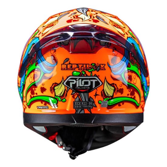 Κράνος Pilot Snake SV Reptile-X ECE 22.06 fluo πορτοκαλί + ΔΩΡΟ φιμέ ζελατίνα
