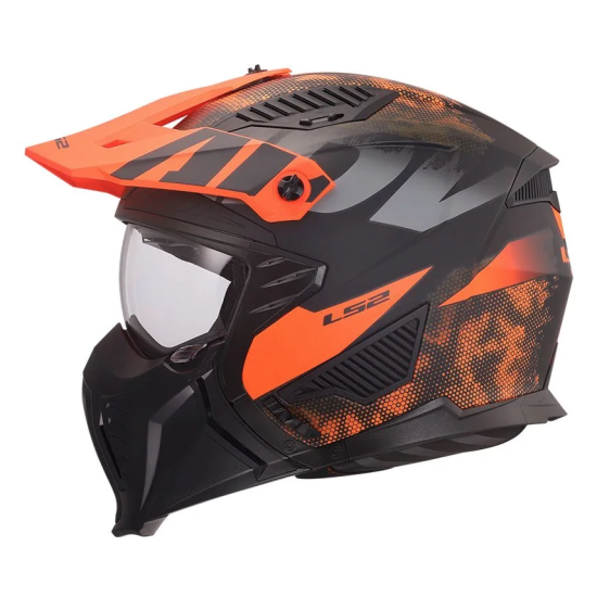 Κράνος Jet LS2 Drifter OF606 Gas γκρί-πορτοκαλί ματ