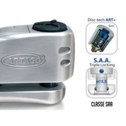Κλειδαριά δισκοφρένου με συναγερμό ARTAGO 32 ασημί 