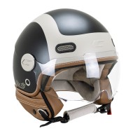 Κράνος Jet jet CGM 191 Pix Sprint μπεζ-μαύρο ματ ( κοντη ζελατινα)