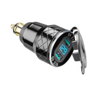 Αντάπτορας αλουμινίου Interphone USB + type C με βολτόμετρο BMW/KTM/Triumph (fast charge)