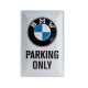 Πινακίδα μεσαία με λογότυπο BMW Parking Only λευκή