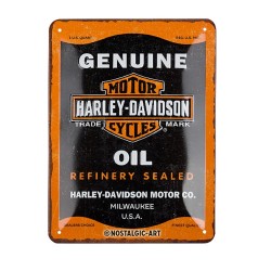Πινακίδα με λογότυπο Harley-Davidson Genuine Oil