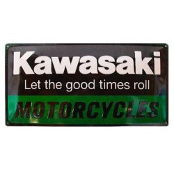 Πινακίδα μεγάλη με λογότυπο Kawasaki Let the good times roll