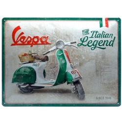 Πινακίδα με λογότυπο Vespa Italian Legend