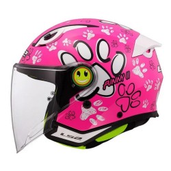 Κράνος παιδικό LS2 Funny II OF622 Paws Ροζ Γυαλιστερό