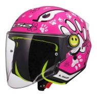 Κράνος παιδικό LS2 Funny II OF622 Paws Ροζ Γυαλιστερό