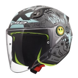 Κράνος παιδικό LS2 Funny II OF622 Scribble Γκρι-Μπλε Γυαλιστερό