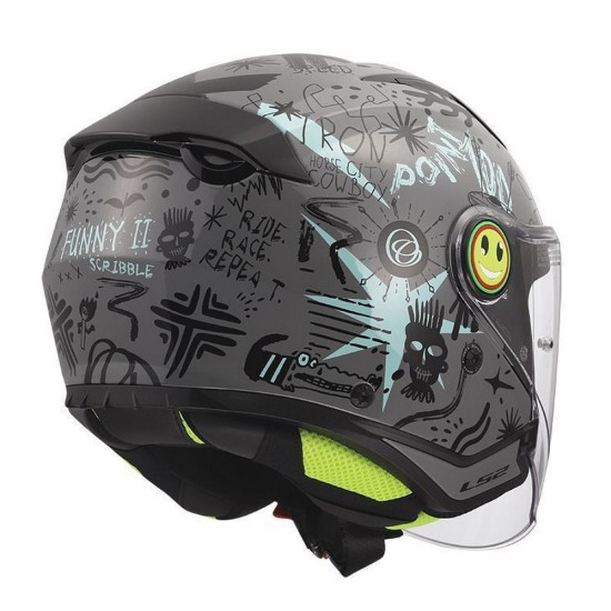 Κράνος παιδικό LS2 Funny II OF622 Scribble Γκρι-Μπλε Γυαλιστερό