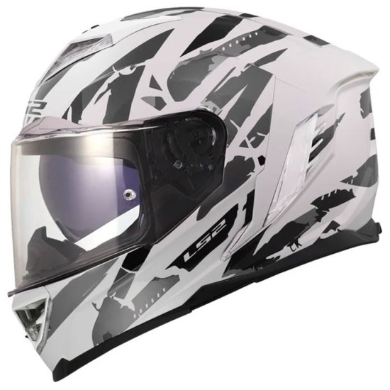 Full Face Κράνος LS2 Storm III FF818 Kaos λευκό-γκρι γυαλιστερό