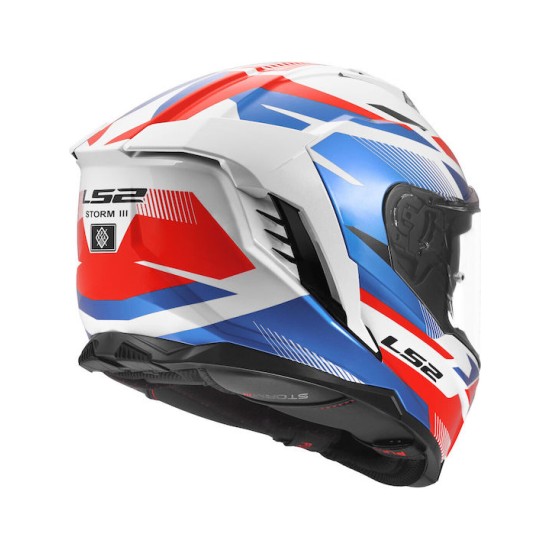 Full Face Κράνος LS2 Storm III FF818 Komai λευκό-μπλέ-κόκκινο γυαλιστερό