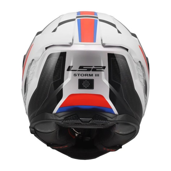 Full Face Κράνος LS2 Storm III FF818 Sporty λευκό-μπλέ-κόκκινο γυαλιστερό