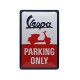 Πινακίδα μεσαία με λογότυπο Vespa Parking Only