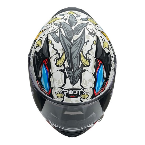 Full Face Κράνος Pilot Snake SV Reptile-X ECE 22.06 λευκό γυαλιστερό + ΔΩΡΟ φιμέ ζελατίνα