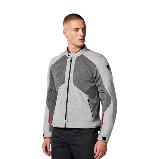 Μπουφάν καλοκαιρινό RevIT Torque 3 H2O γκρι-κόκκινο (και αδιάβροχο)