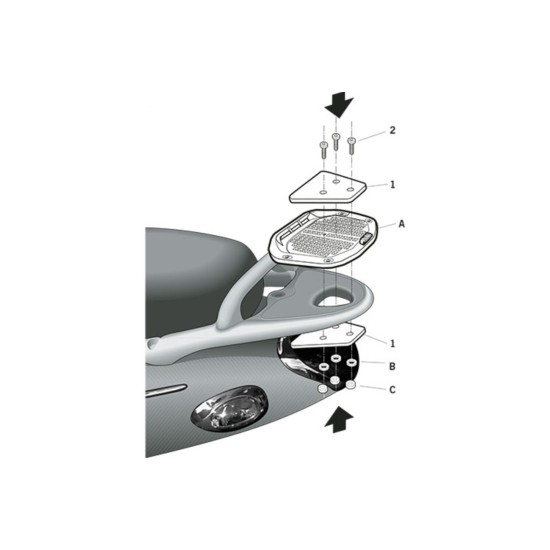 Βάση topcase SHAD Kymco People 50/125/150 -06 Βάση topcase SHAD Kymco People 50/125/150 -06