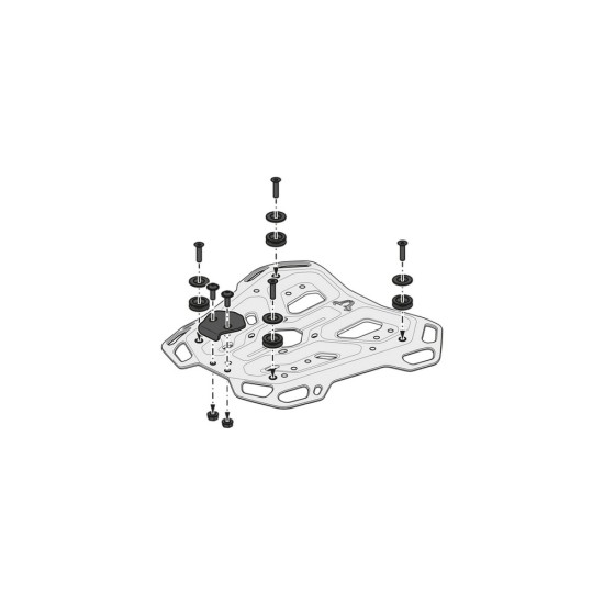 Βάση topcase SW-Motech ADVENTURE-RACK Yamaha Tenere 700 World Raid μαύρη