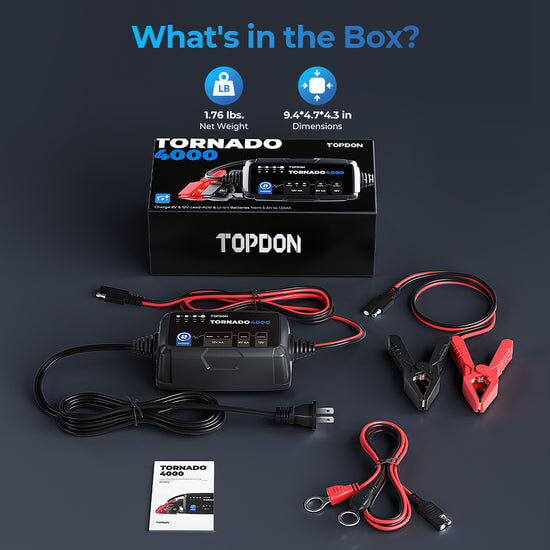 Φορτιστής-συντηρητής μπαταρίας Topdon T4000C 6V & 12V 4A