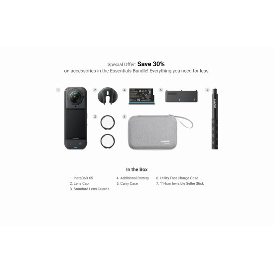 Insta360 X5 action κάμερα essential bundle Insta360 X5 action κάμερα essential bundle