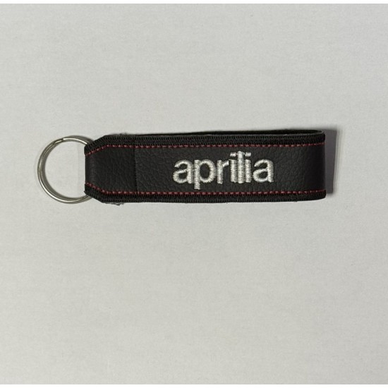 Μπρελόκ δερματίνη με λογότυπο Aprilia μαύρο - λευκό- κόκκινο