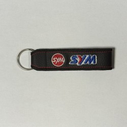 Μπρελόκ δερματίνη με λογότυπο SYM μαύρο - μπλε - κόκκινο