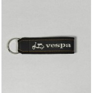 Μπρελόκ δερματίνη με λογότυπο Vespa μαύρο - λευκό - κίτρινο