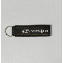 Μπρελόκ δερματίνη με λογότυπο Vespa μαύρο - λευκό - κίτρινο