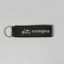 Μπρελόκ δερματίνη με λογότυπο Vespa μαύρο - λευκό - κίτρινο