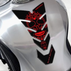 Tankpad One Design black edition skull 3 fluo κόκκινο μαύρο