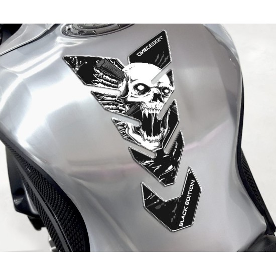 Tankpad One Design black edition skull 6 λευκό μαύρο